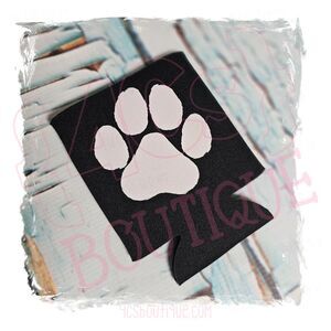 NEW Black Paw Print Can Cooler Neoprene Beverage Sleeve Dog Lover Gift